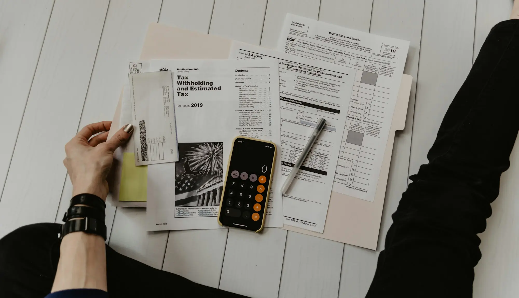 Calculatrice et documents financiers