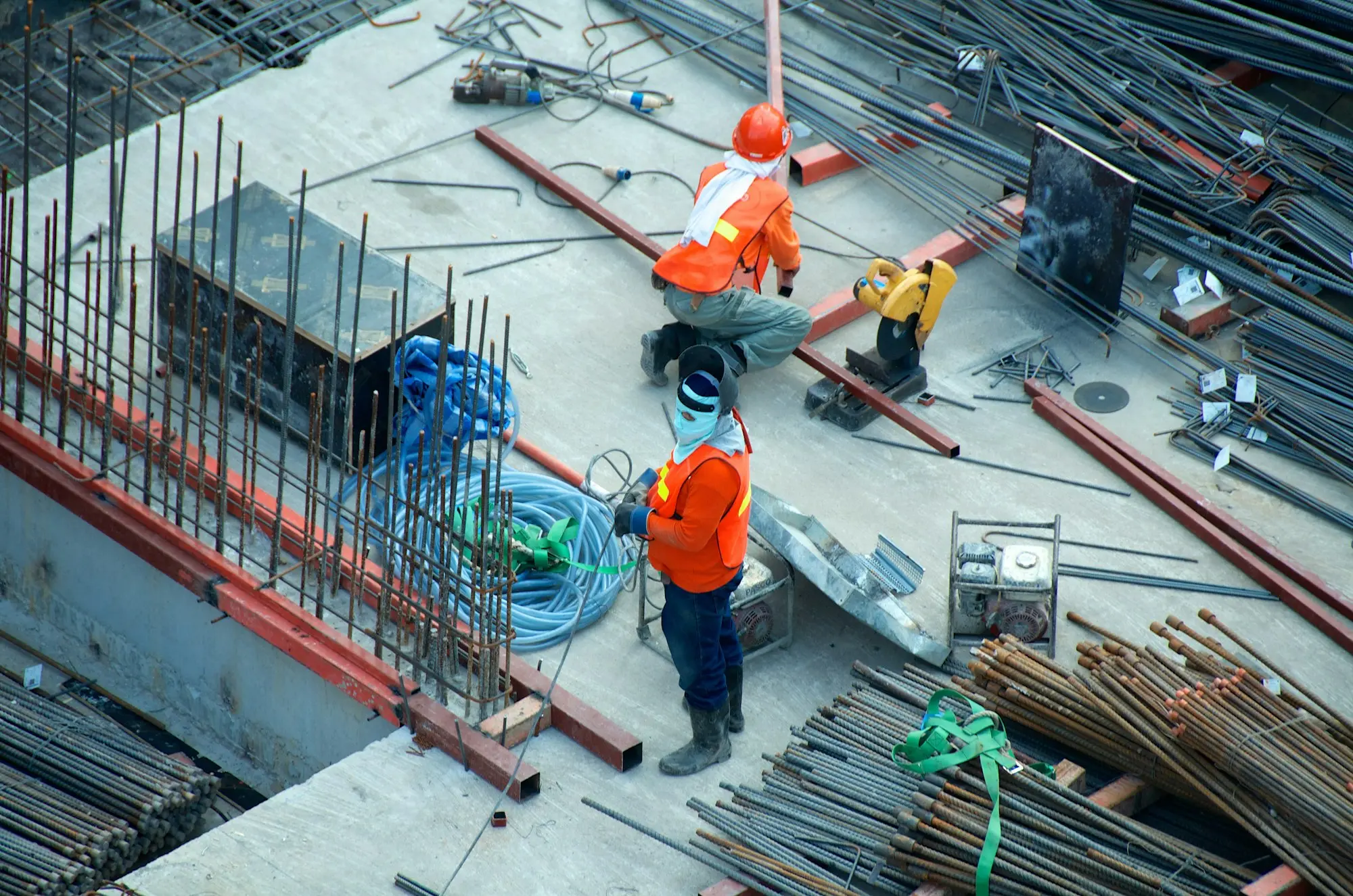 Chantier de construction vu d'en haut